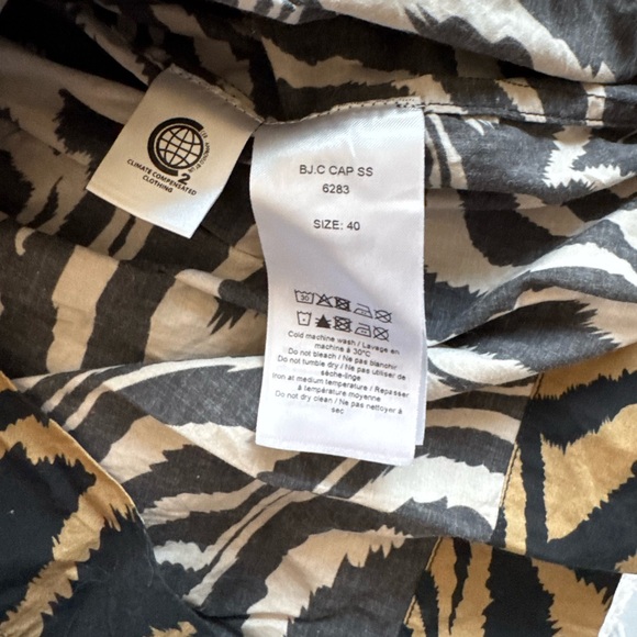 Ganni Black and Tan Mini Dress Zebra Print - Picture 5 of 6